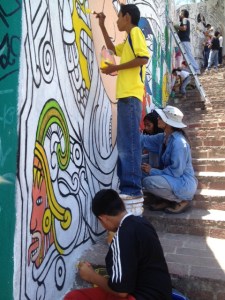 Manuel, Carlos, Diana, Dulce at the Pipila mural. 4/2013